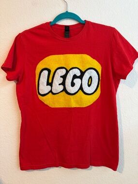 Custom Lego Red Short Sleeve Cotton Tee